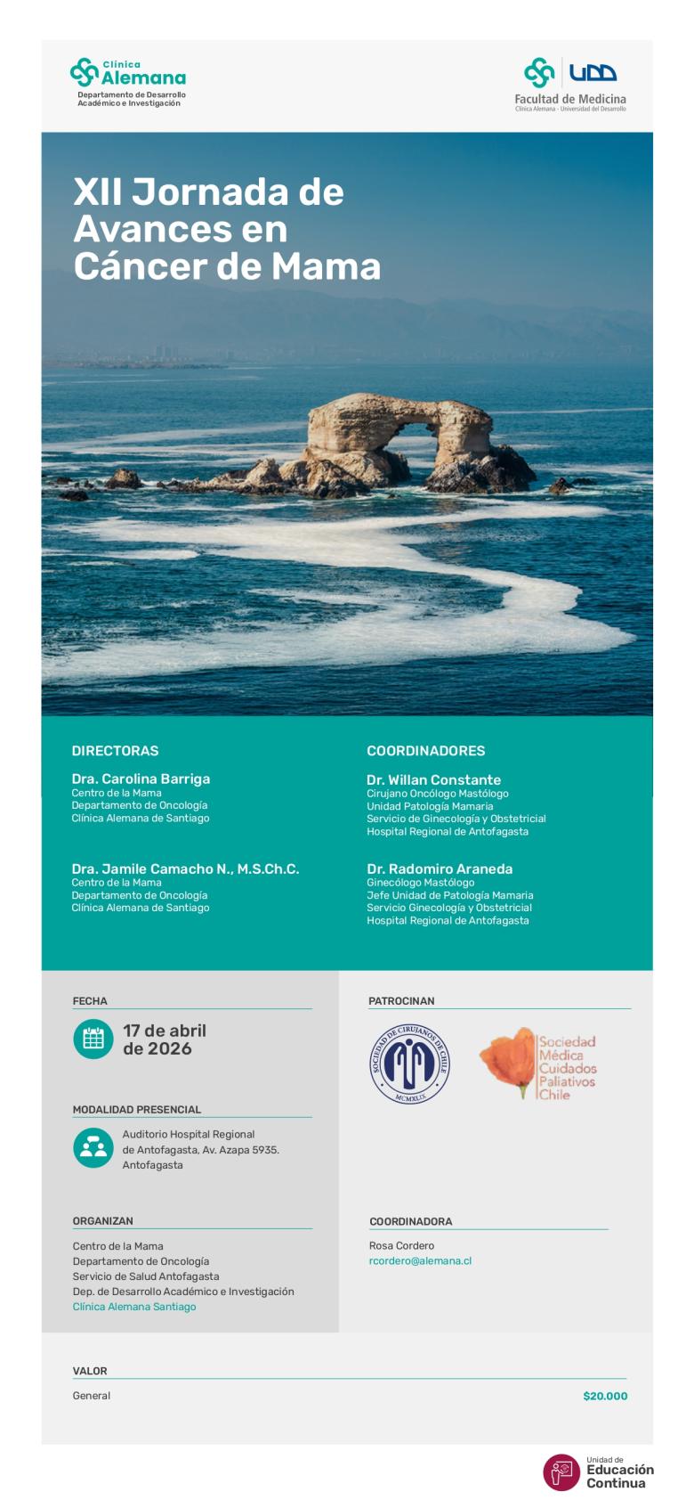 XII Jornada de Avances en Cáncer de Mama, Clínica Alemana